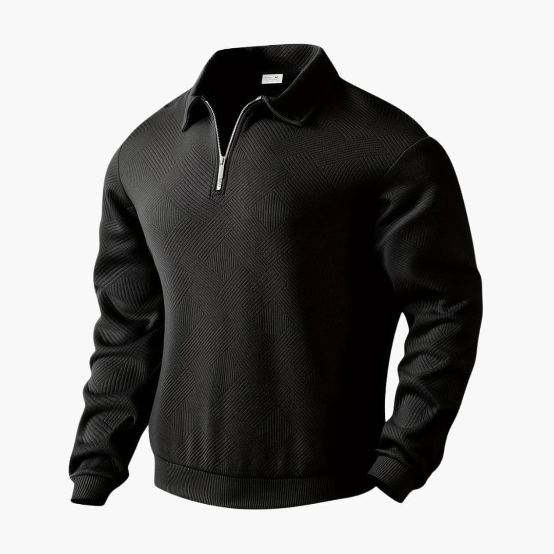 Men's Zip Up Crew Neck Sweater