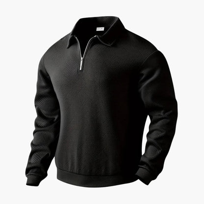 Men's Zip Up Crew Neck Sweater