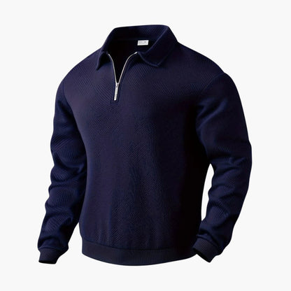Men's Zip Up Crew Neck Sweater