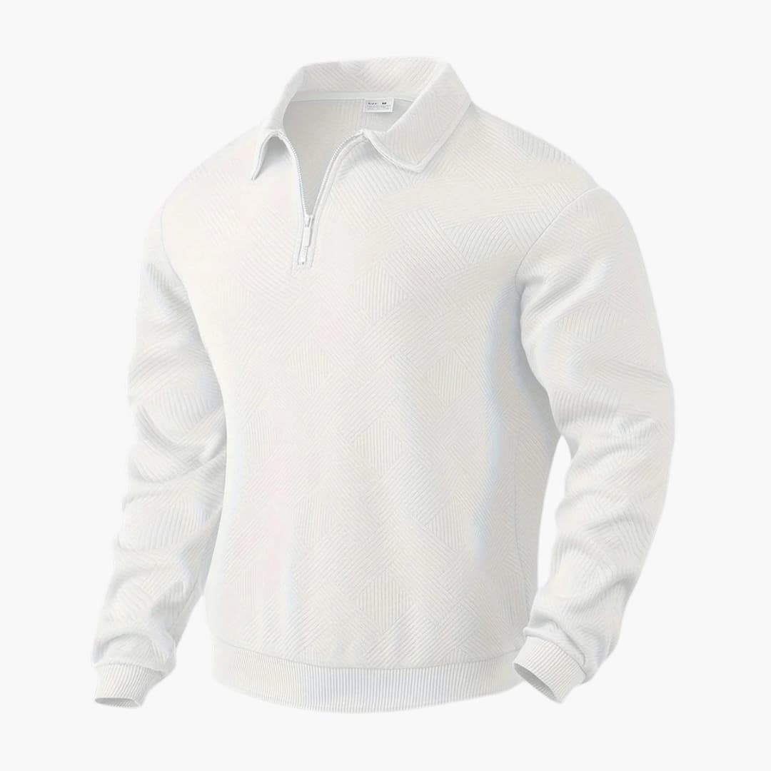 Men's Zip Up Crew Neck Sweater