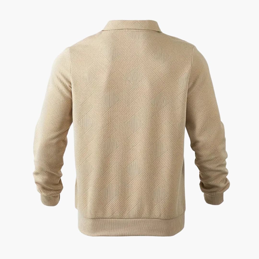 Men's Zip Up Crew Neck Sweater