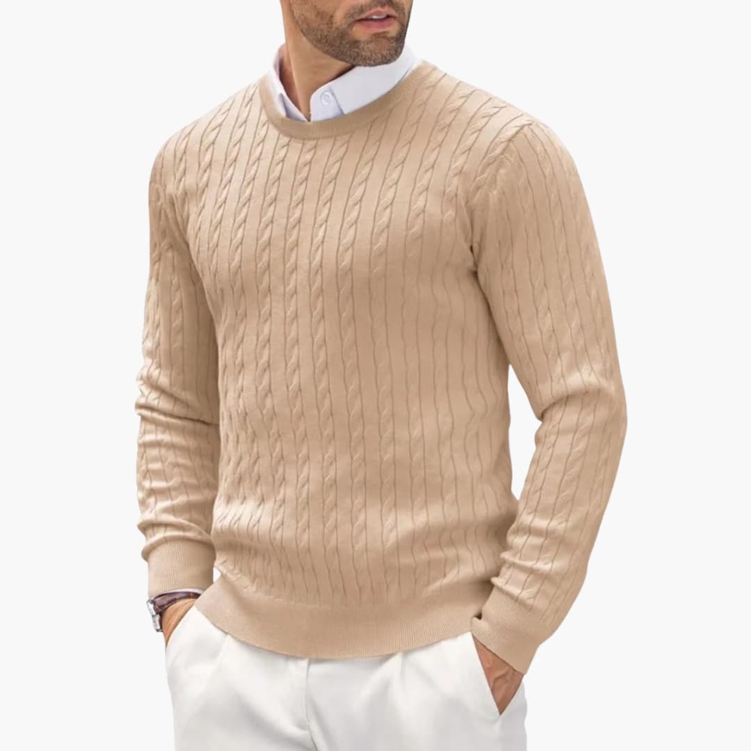 Classic Fit Cable Knit Men's Sweater
