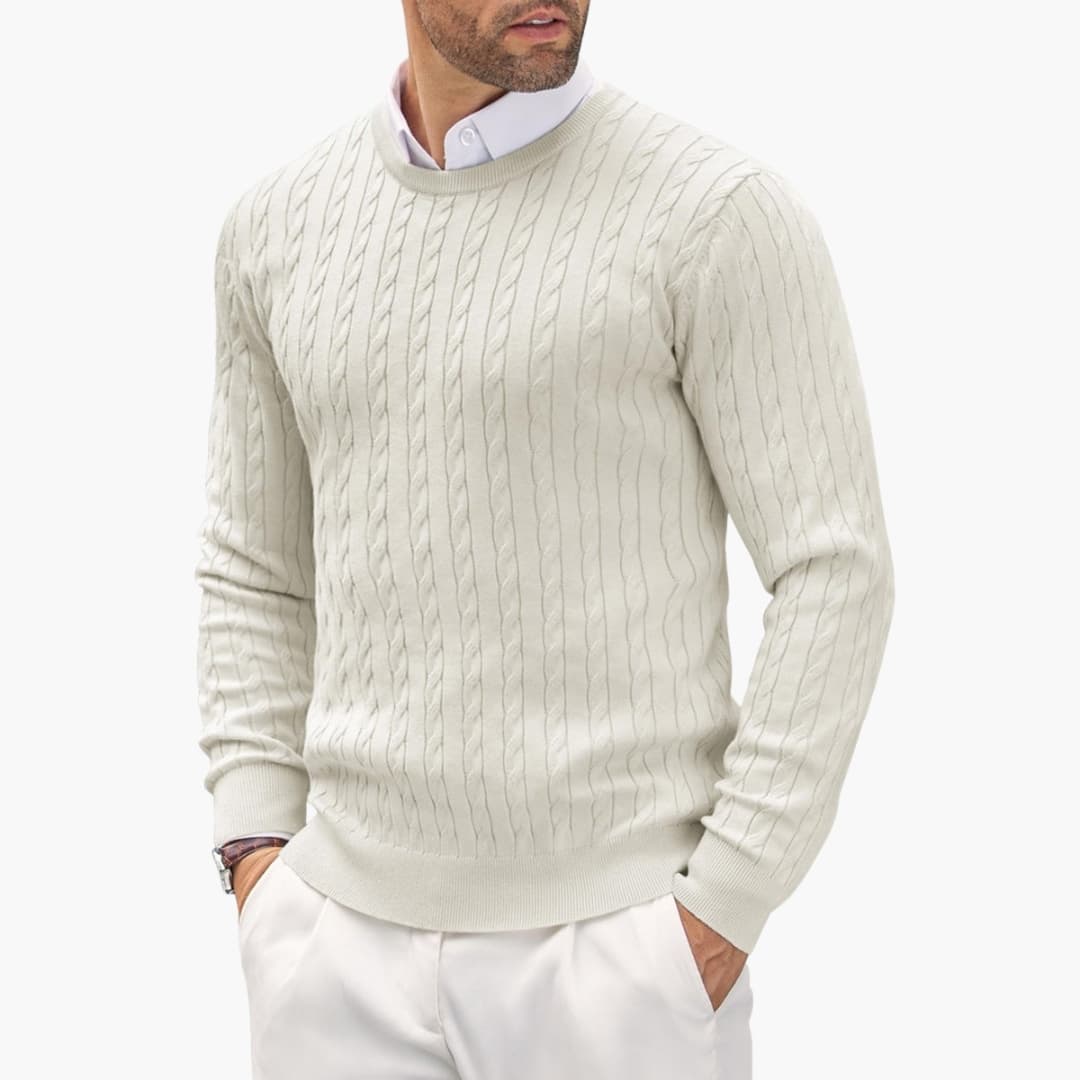 Classic Fit Cable Knit Men's Sweater