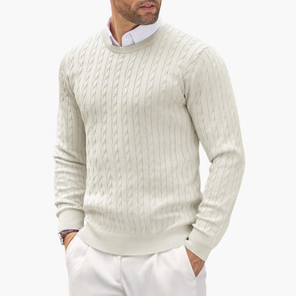 Classic Fit Cable Knit Men's Sweater