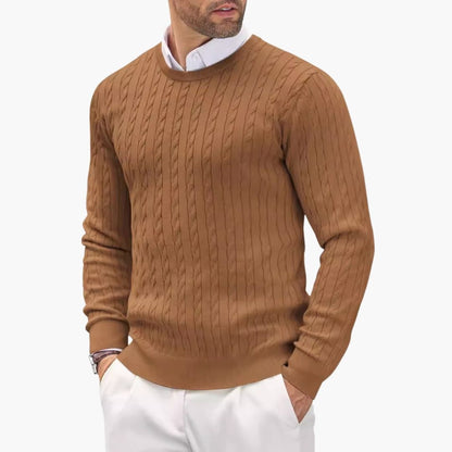 Classic Fit Cable Knit Men's Sweater