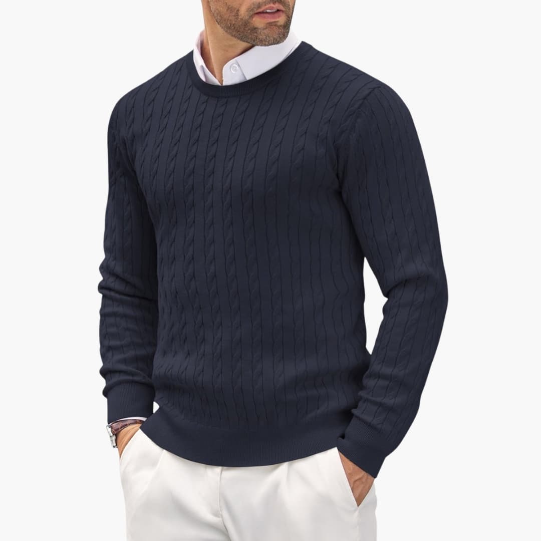 Classic Fit Cable Knit Men's Sweater