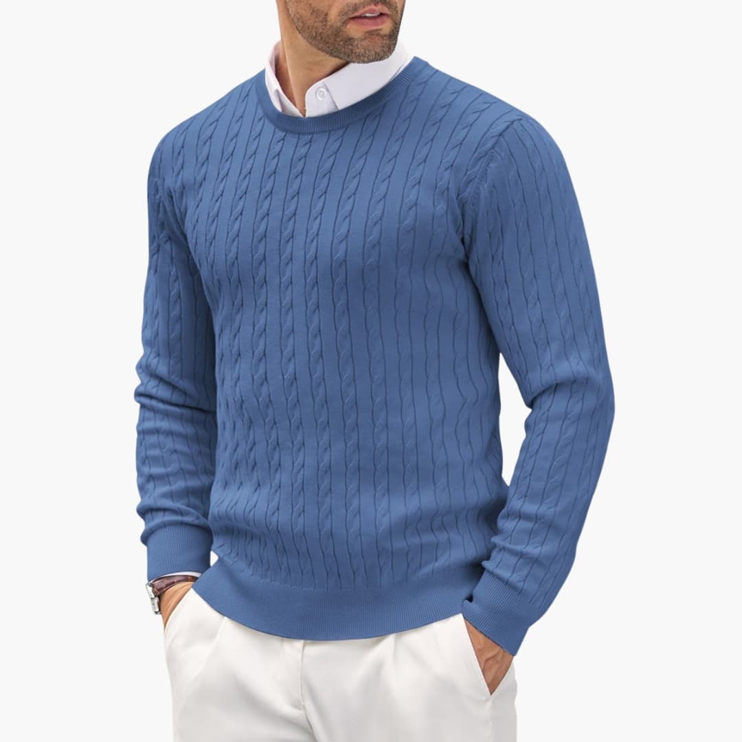 Classic Fit Cable Knit Men's Sweater