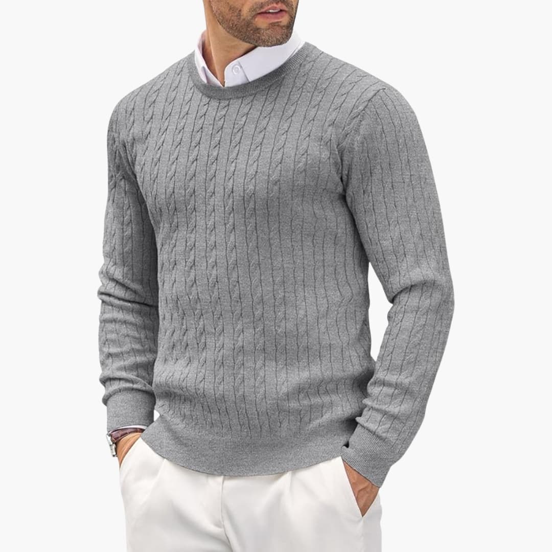 Classic Fit Cable Knit Men's Sweater