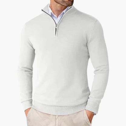 Men's Quarter Zip Ribbed Sweater