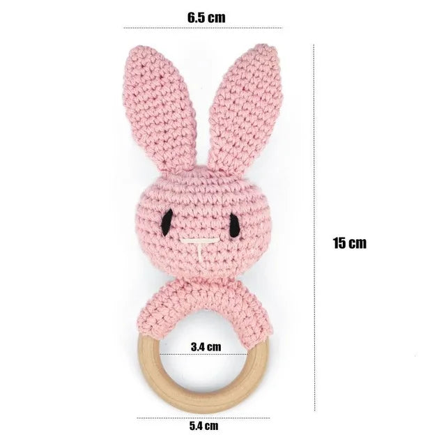 Soft Baby Teether Toy Set with Rattle and Ring