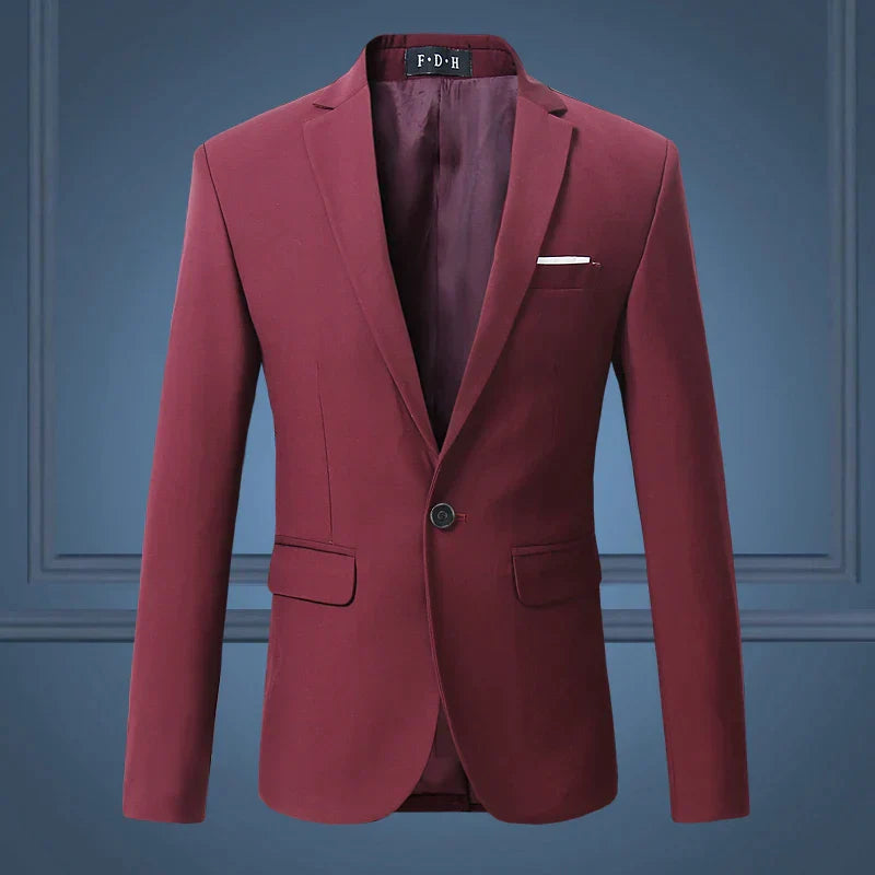 Slim Fit Men's One Button Blazer Jacket