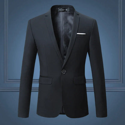 Slim Fit Men's One Button Blazer Jacket
