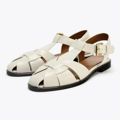 Comfortable Flat ankle Strap Sandals for Women - Vossary
