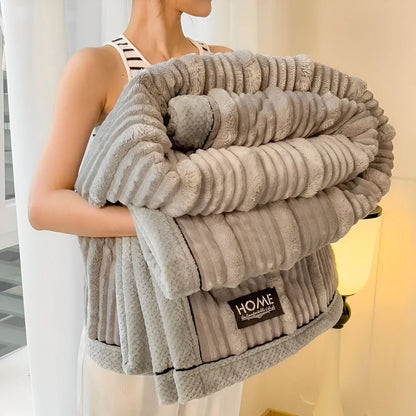 Simple Soft Ribbed Throw Blanket