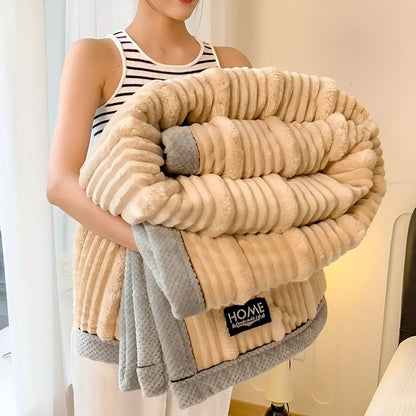 Simple Soft Ribbed Throw Blanket