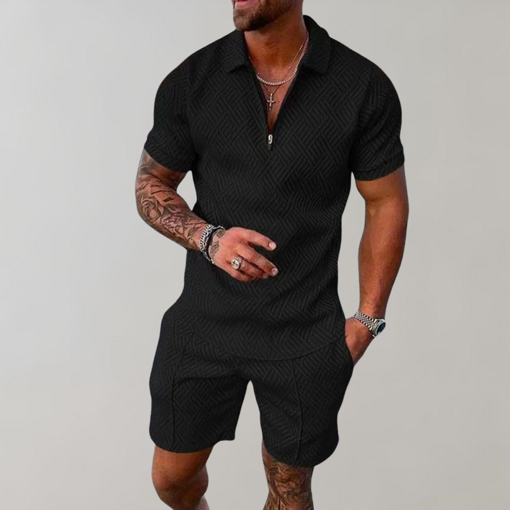 Classic Zip Up Golf Shorts Set - Vossary
