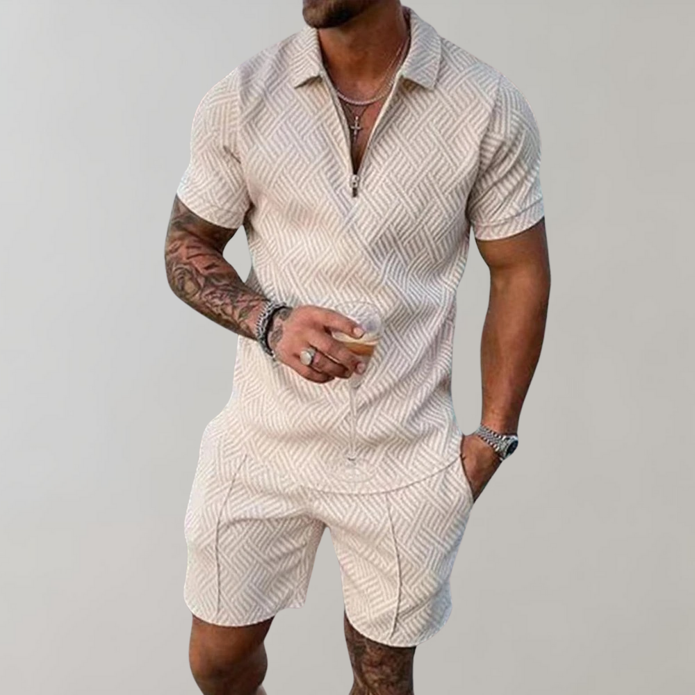 Classic Zip Up Golf Shorts Set