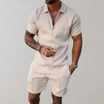 Classic Zip Up Golf Shorts Set