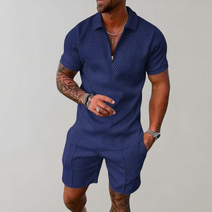 Classic Zip Up Golf Shorts Set