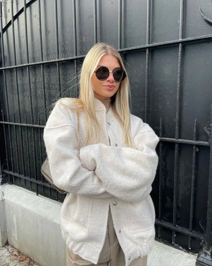 Chic Women's Tweed Coat - Elegant Classic Jacket