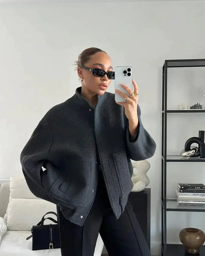 Chic Women's Tweed Coat - Elegant Classic Jacket