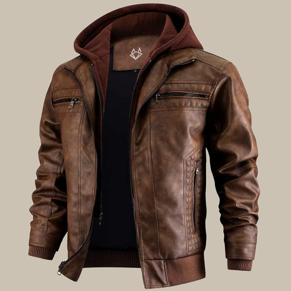 Cruelty Free Faux Leather Hoodie Jacket