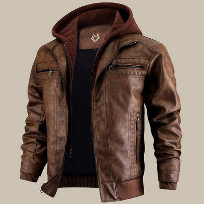 Cruelty Free Faux Leather Hoodie Jacket