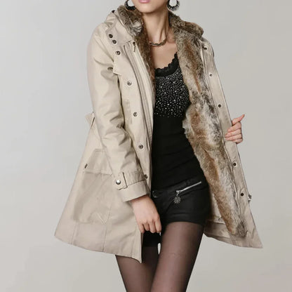 Stylish Women's Winter Coat with Faux Fur Inside