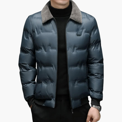 Warm Waterproof Men's Down Coat for Winter - Vossary
