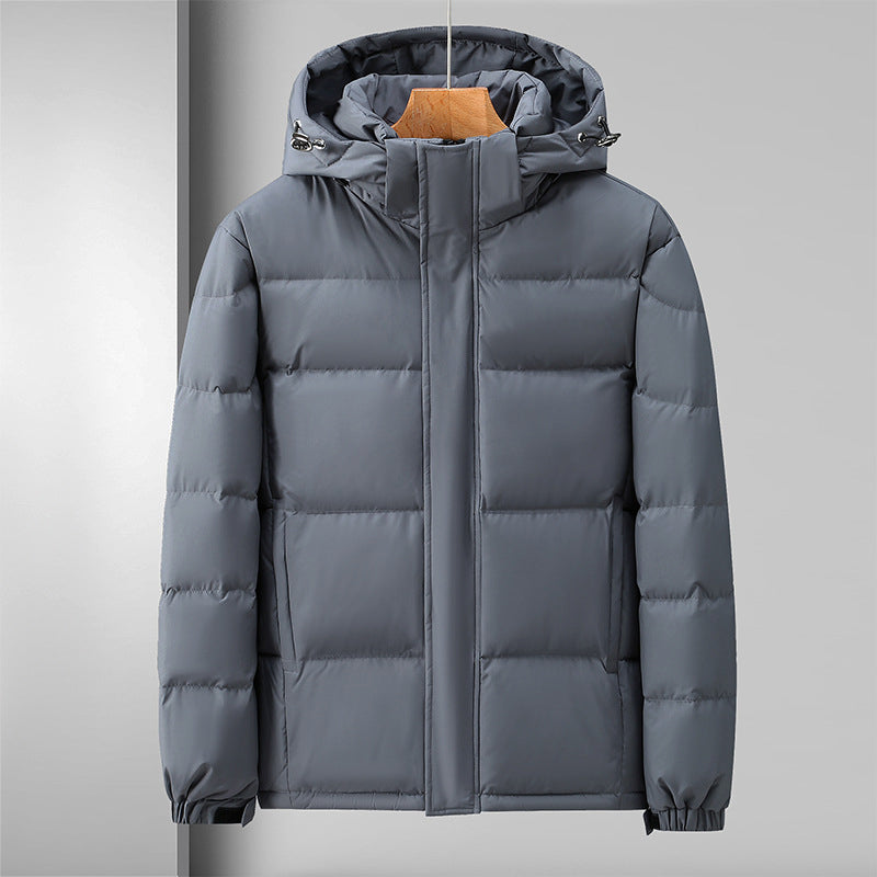 Waterproof Puffer Coat for Men with Hood and Zip - EasyApparels