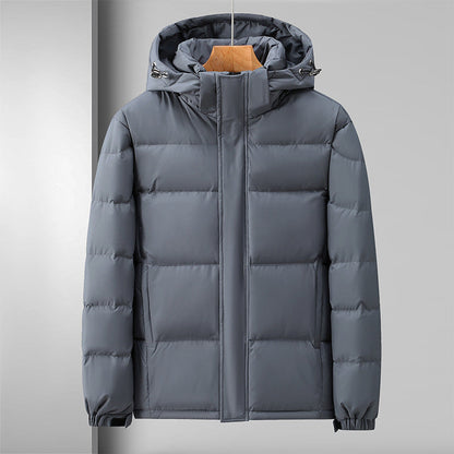 Waterproof Puffer Coat for Men with Hood and Zip - EasyApparels