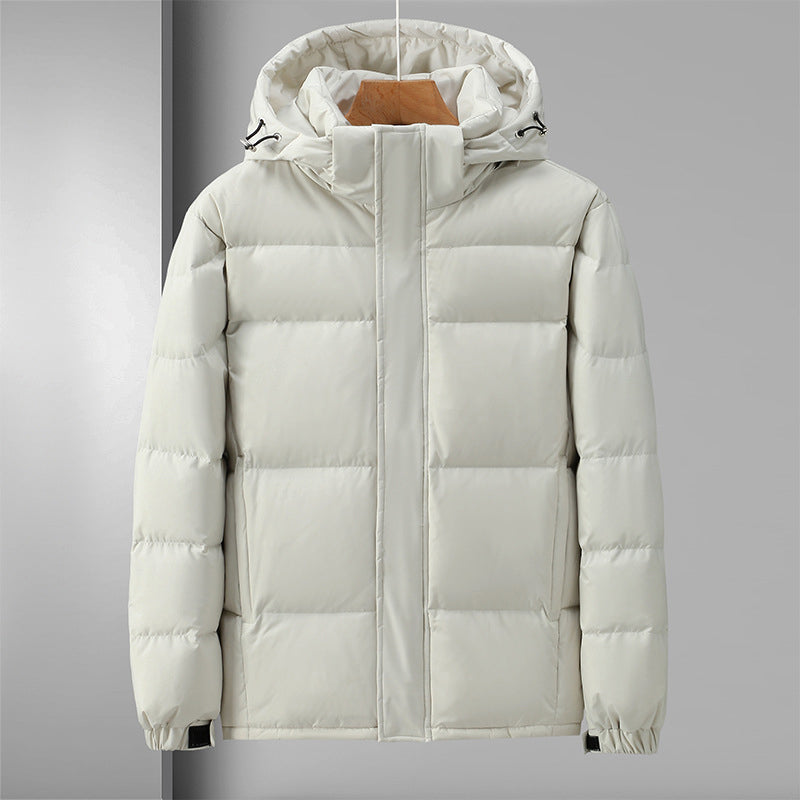 Waterproof Puffer Coat for Men with Hood and Zip
