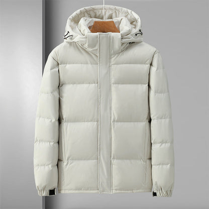 Waterproof Puffer Coat for Men with Hood and Zip