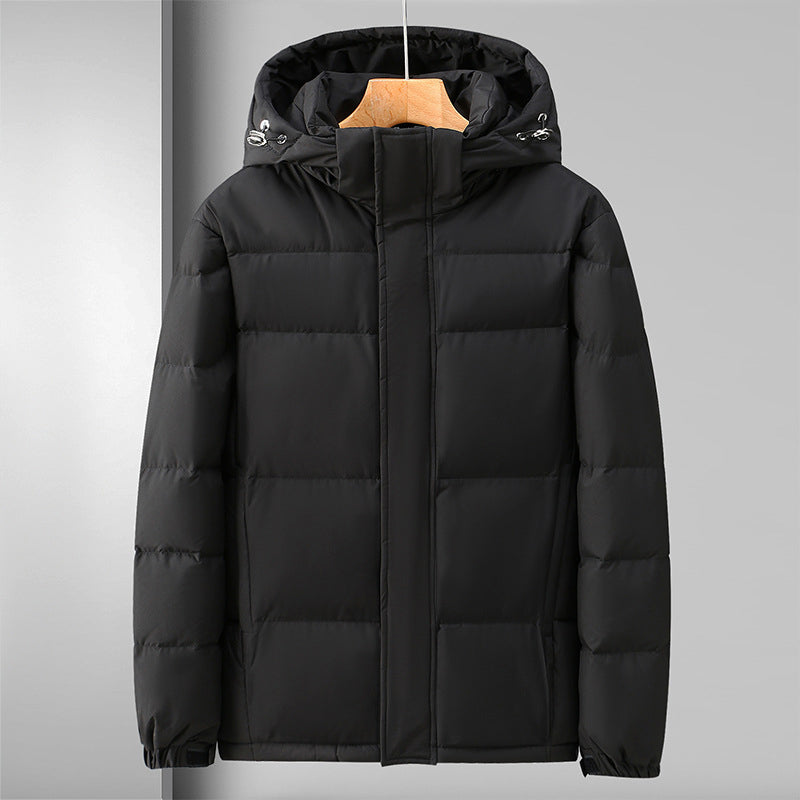 Waterproof Puffer Coat for Men with Hood and Zip