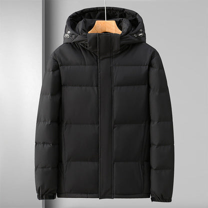 Waterproof Puffer Coat for Men with Hood and Zip
