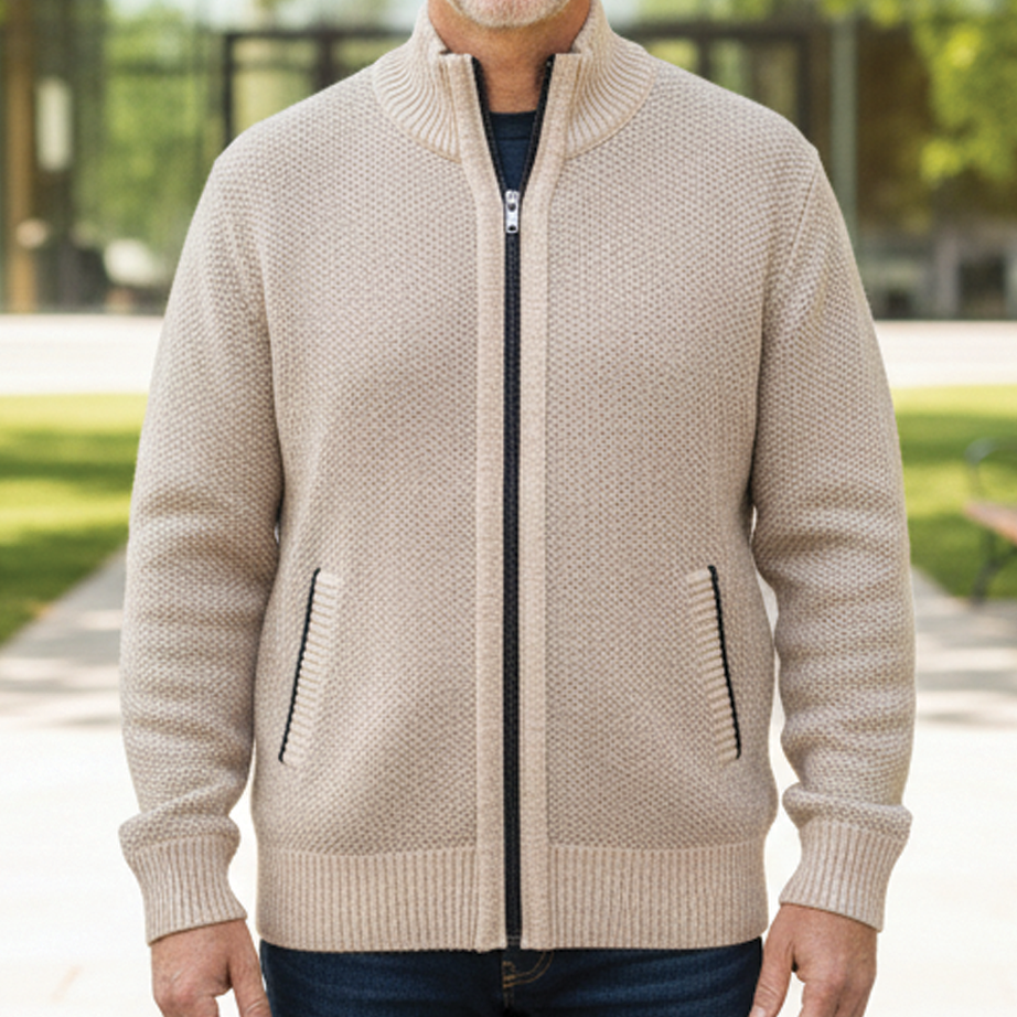 Soft Crew Neck Zip Up Sweater - EasyApparels