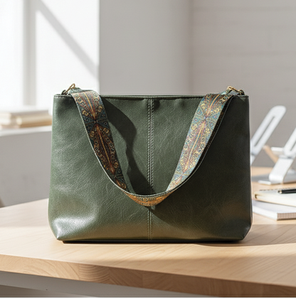 Eco Friendly Leather Embroidered Tote Bag