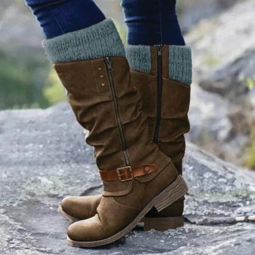 Soft Suede Women's Knee High Winter Boots