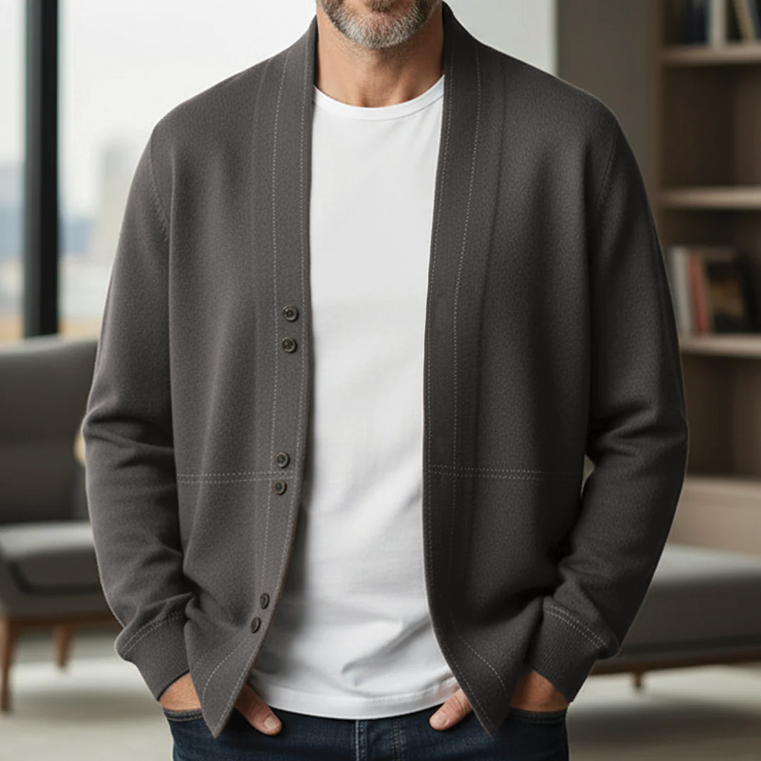 Warm Cozy Wool Cardigan Sweater - Vossary