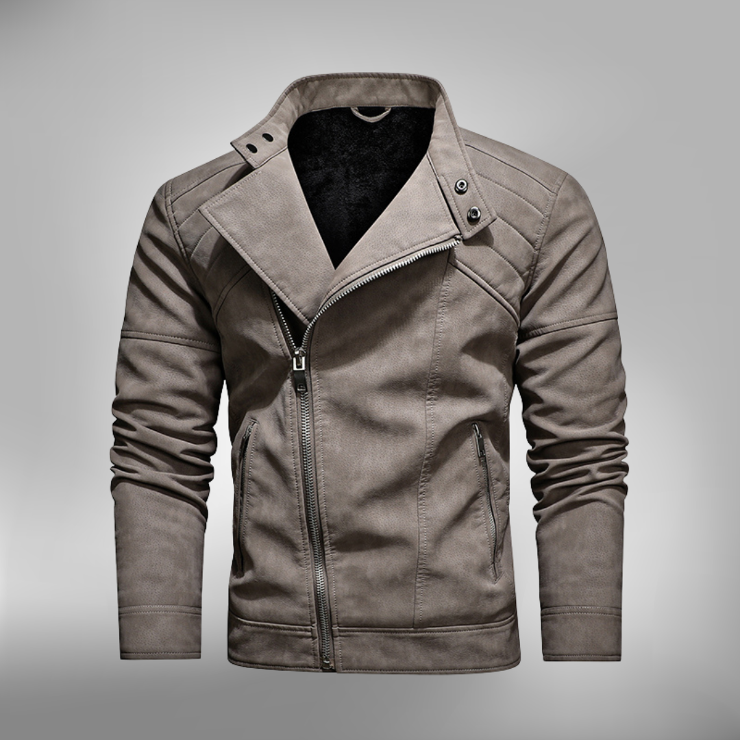 Men's Synthetic Leather Slim Fit Jacket