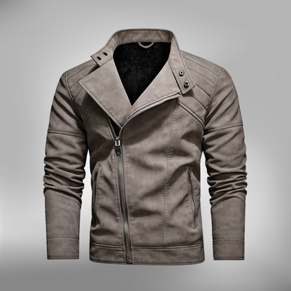 Men's Synthetic Leather Slim Fit Jacket