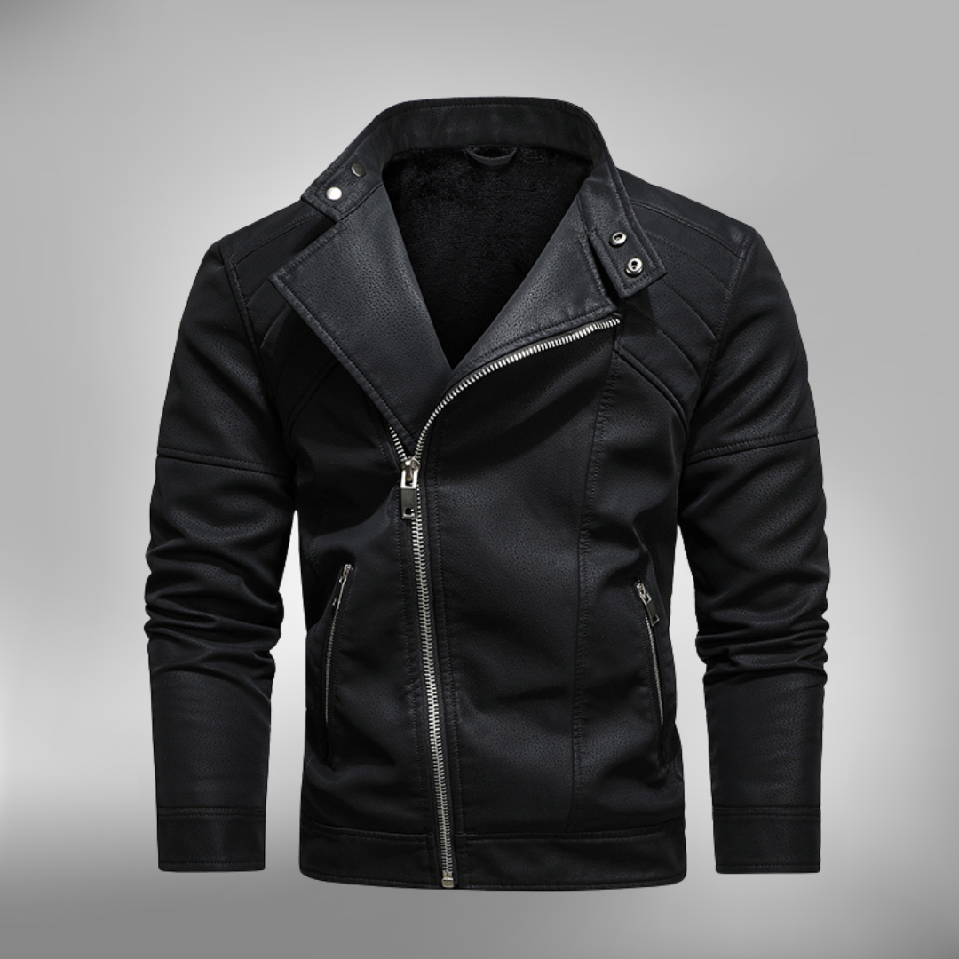 Men's Synthetic Leather Slim Fit Jacket