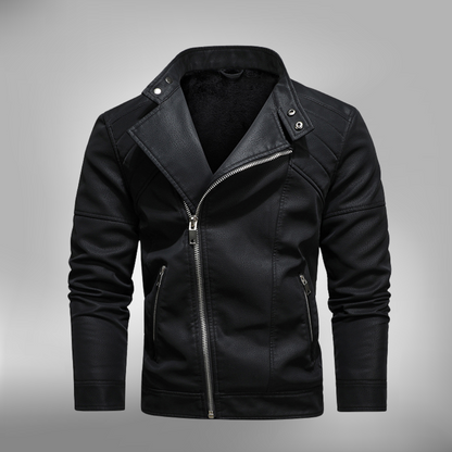 Men's Synthetic Leather Slim Fit Jacket