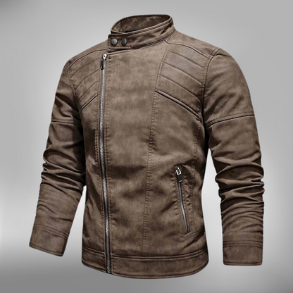 Men's Synthetic Leather Slim Fit Jacket - EasyApparels