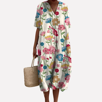 Pretty V-Neck Summer Dress for Women