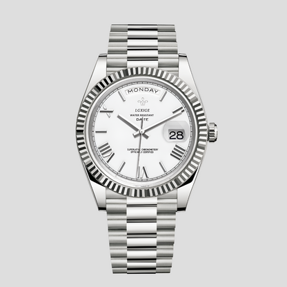 Stylish Mens Leather Watch 41mm - Vossary