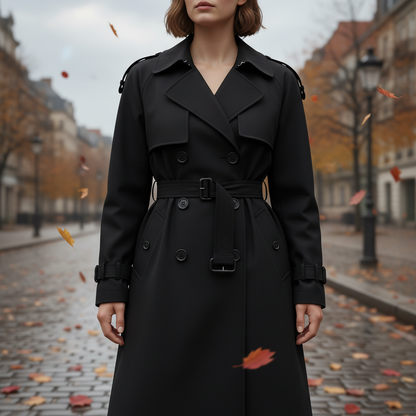 Timeless Women's Long Trench Coat - Pexav