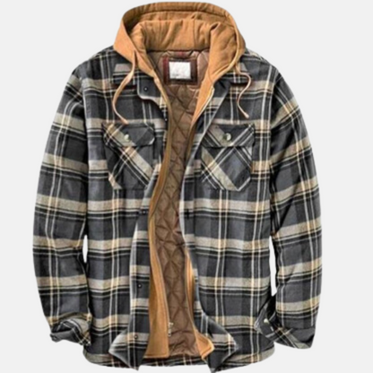 Warm Plaid Shirt Jacket for Men