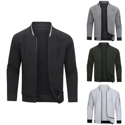 Cozy Mens Knit Bomber Jacket - Luxicro