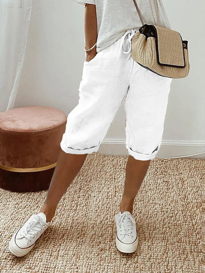 Ladies Elastic Waist Shorts